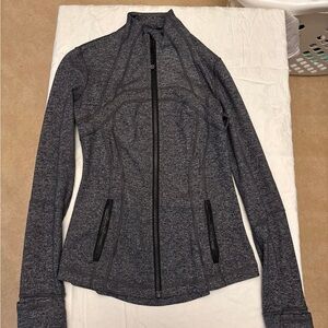 lululemon athletica Heather Gray Zip-Up Bomber Jacket